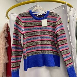 Zara Multicolor Striped Crew Neck Sweater